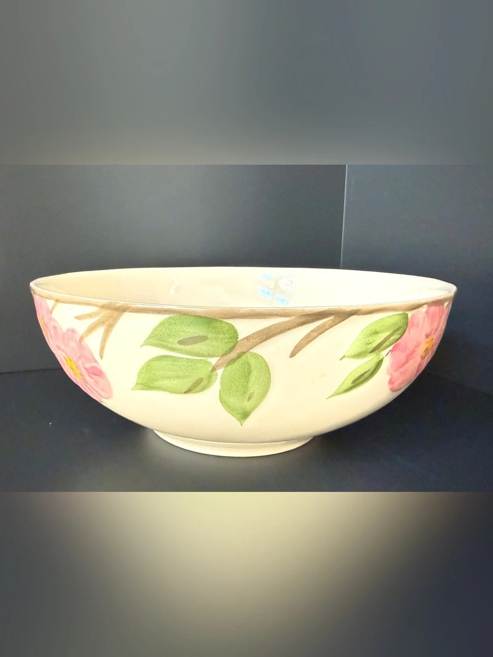 Vintage Franciscan Desert Rose 10” Serving Salad Bowl Pink Roses Excellent